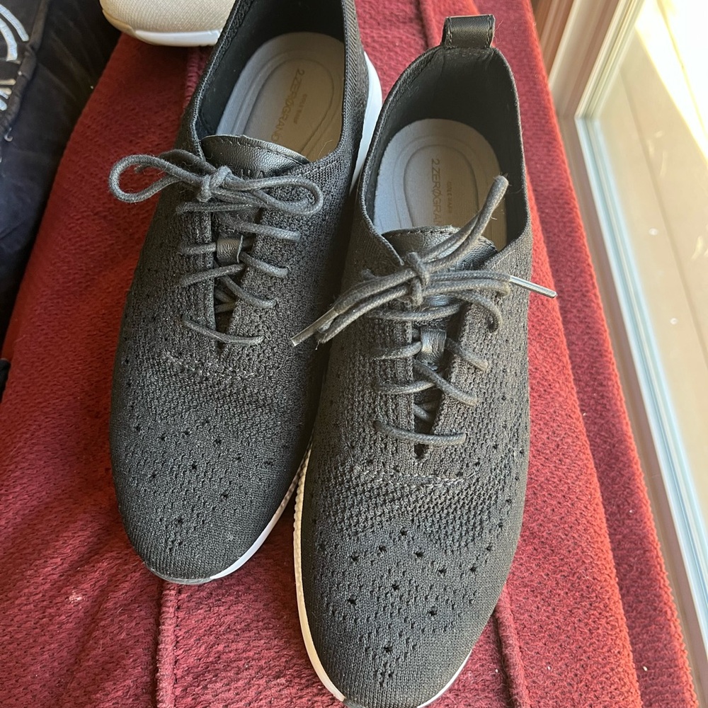 Cole Haan Black Knit Lace-Up Sneakers